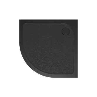 Sprchová vanička čtvrtkruhová SAT Project 90x90 cm litý mramor černá SATSVPRO90SCA