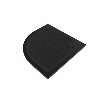 Sprchová vanička čtvrtkruhová SAT Project 90x90 cm litý mramor černá SATSVPRO90SCA