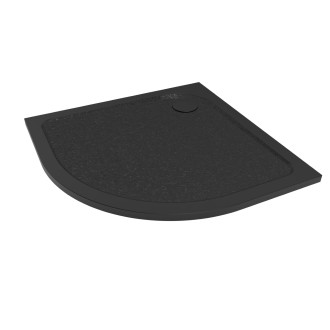 Sprchová vanička čtvrtkruhová SAT Project 90x90 cm litý mramor černá SATSVPRO90SCA