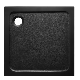 Sprchová vanička čtvercová SAT Project 100x100 cm litý mramor černá SATSVPRO100QCA