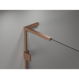 Sprchový kout Mexen Lunar-B L levý výklopný 90 x 90 cm, průhledný, kartáčovaná měď - 832L-090-090-65-00-L