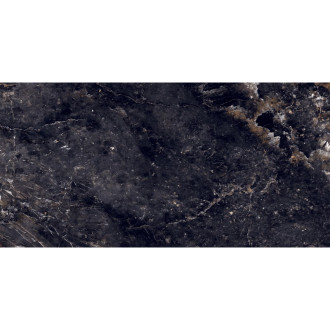 Mexen Rokocha Černá glazovaná kamenina obdélníková G1, dlažba a obklad 120 x 60 cm, vysoký lesk - TL205-120-060-01