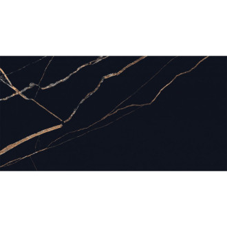 Mexen Fossil Černá glazovaná kamenina obdélníková G1, dlažba a obklad 120 x 60 cm, vysoký lesk - TL213-120-060-00