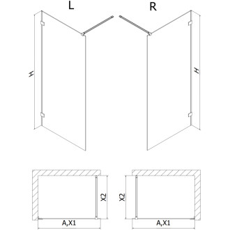 Mexen Lunar Sprchová zástěna levá 110 x 200 cm, 8 mm průhledná, kartáčovaná měď - 830-110-000-65-00-L