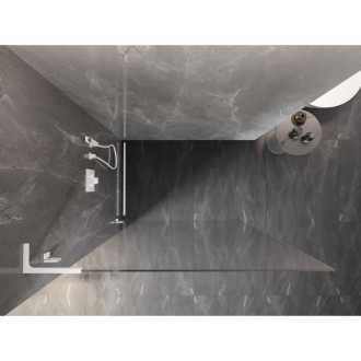 Mexen Lunar L Sprchová zástěna levá 50 x 200 cm, 8 mm průhledná, bílá - 830L-050-000-20-00-L