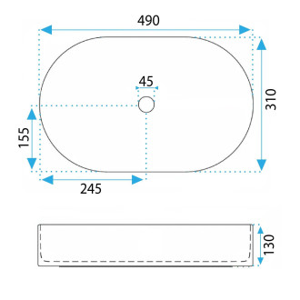 Rea Umyvadlo na desku REA Vanda Olive Matt REA-U3611