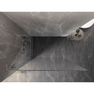 Mexen Lunar L Sprchová zástěna levá 80 x 200 cm, 8 mm průhledná, kartáčovaný nikl - 830L-080-000-97-00-L