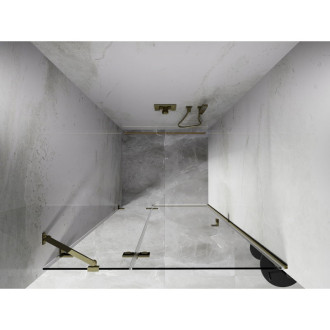 Sprchové dveře Mexen Lunar s levými panty 85 cm, průhledné, zlaté - 834-085-000-50-00-L