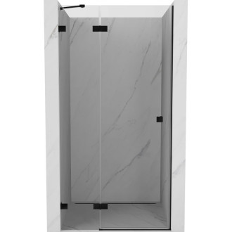 Sprchové dveře Mexen Lunar s levými panty 80 cm, průhledné, černé - 834-080-000-70-00-L