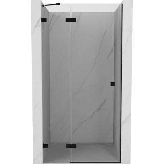 Sprchové dveře Mexen Lunar s levými panty 85 cm, průhledné, černé - 834-085-000-70-00-L