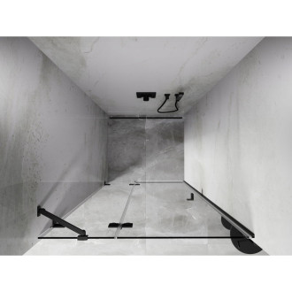 Sprchové dveře Mexen Lunar s levými panty 85 cm, průhledné, stříbrná - 834-085-000-95-00-L