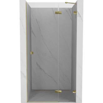 Sprchové dveře Mexen Lunar s pravými panty 110 cm, průhledné, zlaté - 834-110-000-50-00-P