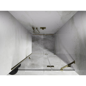 Sprchové dveře Mexen Lunar s pravými panty 120 cm, průhledné, zlaté - 834-120-000-50-00-P