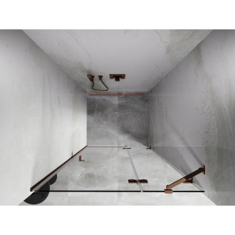 Sprchové dveře Mexen Lunar s pravými panty 70 cm, průhledné, růžové zlato - 834-070-000-60-00-P