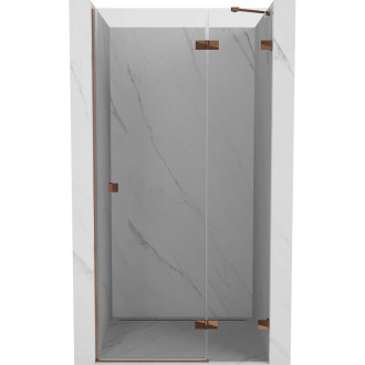 Sprchové dveře Mexen Lunar s pravými panty 85 cm, průhledné, růžové zlato - 834-085-000-60-00-P