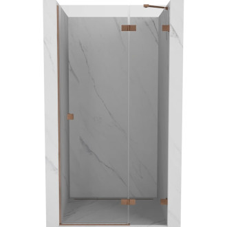 Sprchové dveře Mexen Lunar s pravými panty 120 cm, průhledné, kartáčovaná měď - 834-120-000-65-00-P