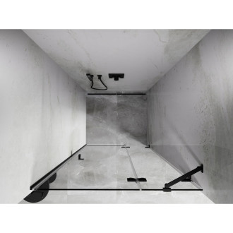 Sprchové dveře Mexen Lunar s pravými panty 95 cm, průhledné, černé - 834-095-000-70-00-P