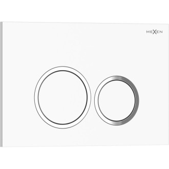 Splachovací tlačítko Mexen Tex 01, lesklé bílé - 6101-01