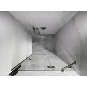 Sprchové dveře Mexen Lunar s pravými panty 85 cm, průhledné, kartáčovaný nikl - 834-085-000-97-00-P