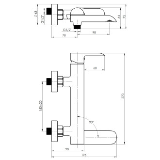 Vanová baterie ULTRA U-10/K NEW GOLD s příslušenstvím