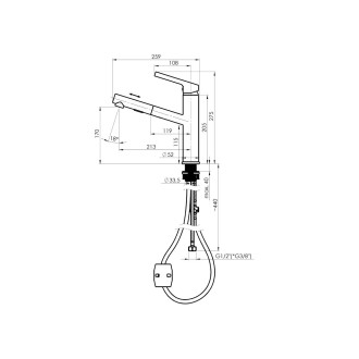 Dřezová baterie BRUNO-21 PO chrom