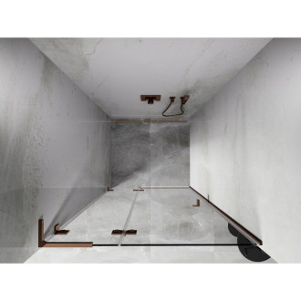 Sprchové dveře Mexen Lunar L s levými panty 75 cm, průhledné, růžové zlato - 834L-075-000-60-00-L