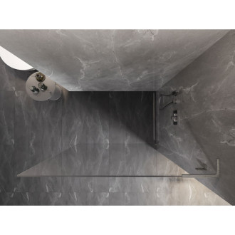 Mexen Lunar L Sprchová zástěna pravá 70 x 200 cm, 8 mm průhledná, kartáčovaný nikl - 830L-070-000-97-00-P