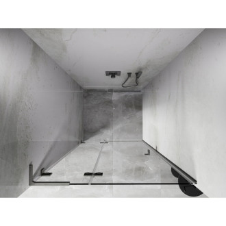 Sprchové dveře Mexen Lunar L s levými panty 70 cm, průhledné, kartáčovaný nikl - 834L-070-000-97-00-L