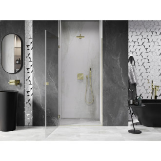 Sprchové dveře Mexen Lunar-B s levými panty 80 cm, průhledné, zlaté - 832-080-000-50-00-L