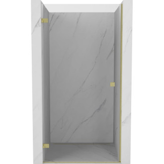 Sprchové dveře Mexen Lunar-B s levými panty 100 cm, průhledné, kartáčované zlato - 832-100-000-55-00-L