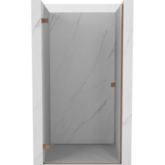 Sprchové dveře Mexen Lunar-B s levými panty 95 cm, průhledné, růžové zlato - 832-095-000-60-00-L