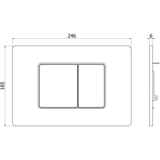 Splachovací tlačítko Mexen Tex 05 nerezová ocel, lesklá bílá - 6105-01
