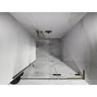 Sprchové dveře Mexen Lunar L s pravými panty 105 cm, průhledné, zlaté - 834L-105-000-50-00-P