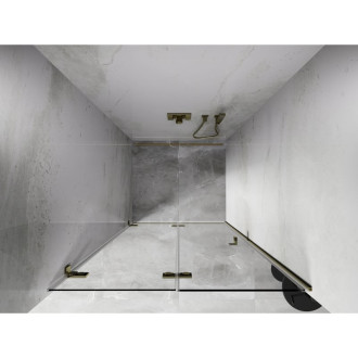 Sprchové dveře Mexen Lunar-F levé skládací 100 cm, průhledné, zlaté - 836-100-000-50-00-L