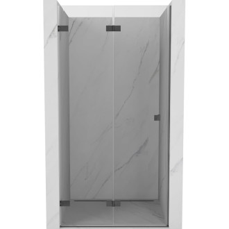 Sprchové dveře Mexen Lunar-F levé skládací 65 cm, průhledné, kartáčovaná pistole gray - 836-065-000-66-00-L