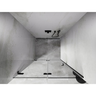 Sprchové dveře Mexen Lunar-F levé skládací 100 cm, průhledné, kartáčovaná pistole gray - 836-100-000-66-00-L