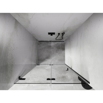 Sprchové dveře Mexen Lunar-F levé skládací 80 cm, průhledné, stříbrná - 836-080-000-95-00-L