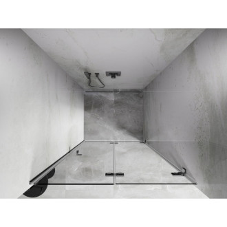 Sprchové dveře Mexen Lunar-F pravé skládací 85 cm, průhledné, chrom - 836-085-000-01-00-P