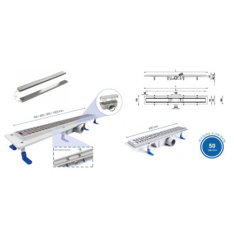 Odtokový žlab STANDARDline NEREZ 2v1 (vložení dlažby)