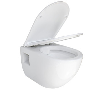 Závěsné WC TIBERA RIMLESS, se sedátkem Soft-close, přiznaná montáž