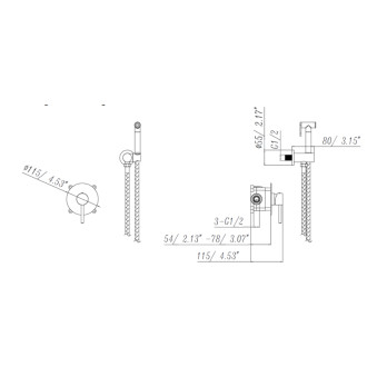 Set s bidetovou sprškou VEO zlatá leská