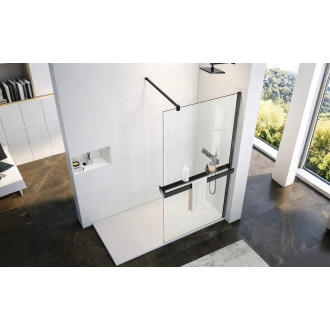 Walk-in sprchový kout LAGOS BLACK NEW 200