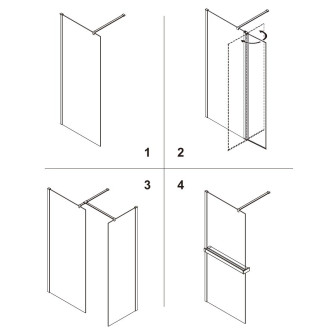 Walk-in sprchový kout LAGOS BLACK NEW 200