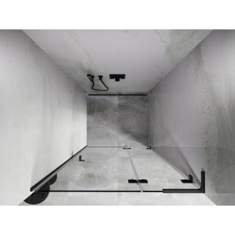 Sprchové dveře Mexen Lunar L s pravými panty 110 cm, průhledné, kartáčovaná pistolově šedá - 834L-110-000-66-00-P