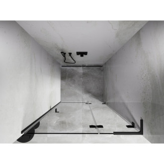 Sprchové dveře Mexen Lunar L s pravými panty 90 cm, průhledné, stříbrná - 834L-090-000-95-00-P