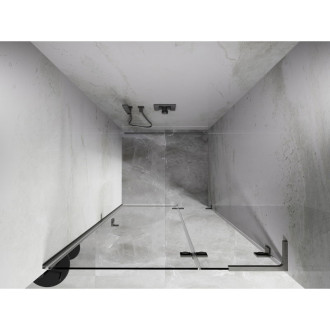 Sprchové dveře Mexen Lunar L s pravými panty 70 cm, průhledné, kartáčovaný nikl - 834L-070-000-97-00-P