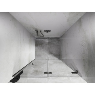 Sprchové dveře Mexen Lunar-F pravé skládací 100 cm, průhledné, kartáčovaný nikl - 836-100-000-97-00-P