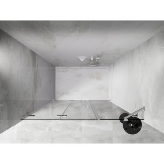 Sprchové dveře Mexen Lunar-F levé skládací 120 cm, průhledné, bílé - 836S-120-050-20-00-L