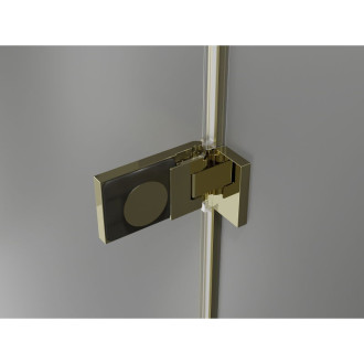 Sprchové dveře Mexen Lunar-F levé skládací 110 cm, průhledné, zlaté - 836S-110-050-50-00-L