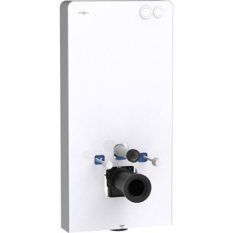 Pneumatický závěsný rám pro toaletu Mexen Tex Air G, bílé sklo - 61150A-20